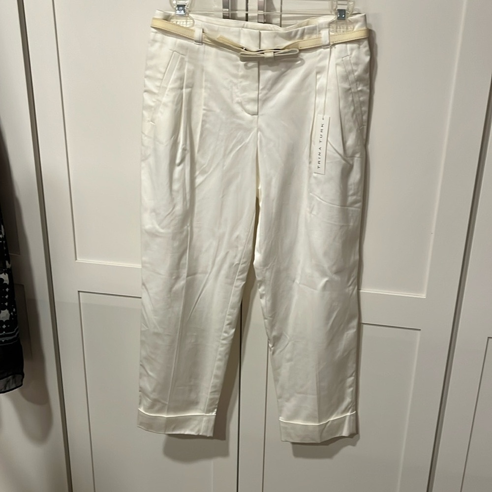 Trina Turk white ankle pants 0 NWT